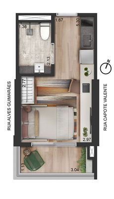 Planta padrão,20 m²,